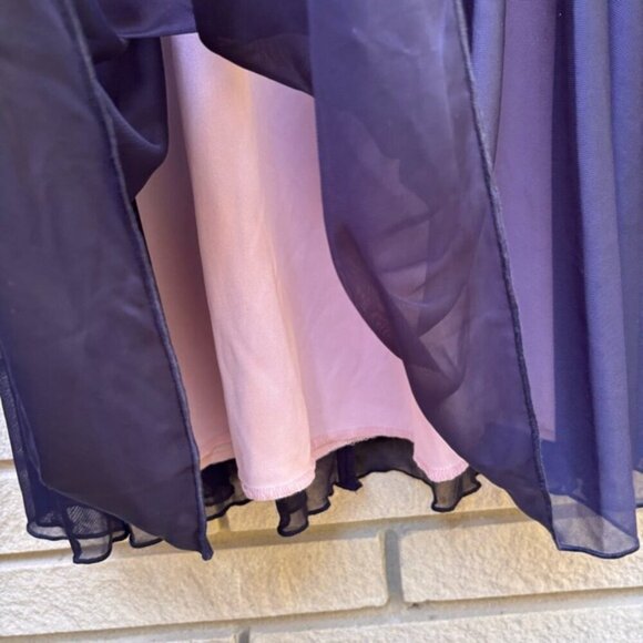 Laura Petites Mesh Detail Fit & Flare Dress Pink/Navy Sz 12P - Picture 8 of 14